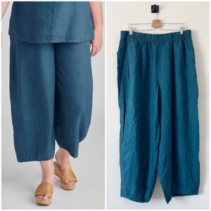 Flax Seamly Linen Pants in Dark Teal Size 3G 24/26